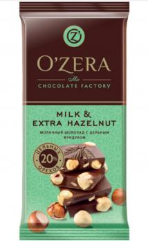 Ozera Шоколад молочный с цельным фундуком, Milk and Hazelnut, 90 гр. КДВ