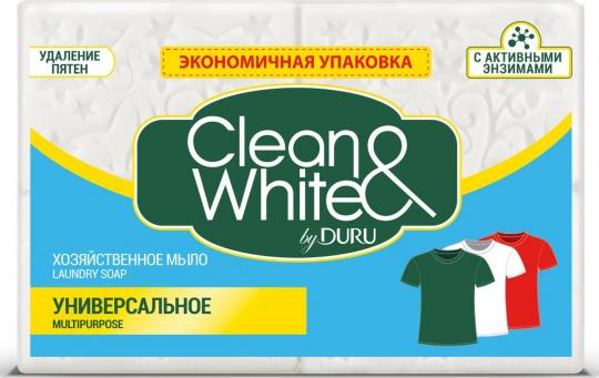 Мыло хозяйств DURU CLEAN&WHITE 2*125гр. (250 гр.) Универсальное "М"