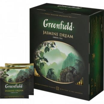 Greenfield jasmine Dream  зелёный жасмин 100пак. 200г "М"
