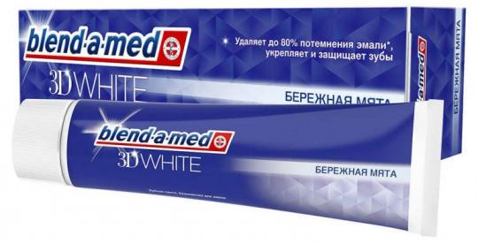 Blen-a-Med 3D white зубная паста бережная мята 100мл "М"